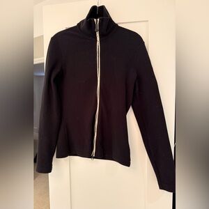 Moncler Black Zip-Up Fleece Jacket